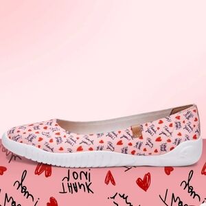 Uin Love Letter Heart Menorca III Women Pink Slip On Shoes Size 7.5